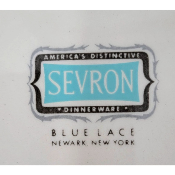 Sevron Dinnerware Blue Lace 8 1/4” Salad Plate Silver Trim 1950's Set of 2 - Picture 8 of 8